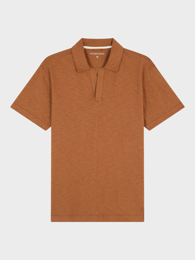 Polo loose en coton marron
