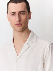 Chemise Manches Courtes Regular En Maille Beige