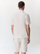 Chemise Manches Courtes Regular En Maille Beige