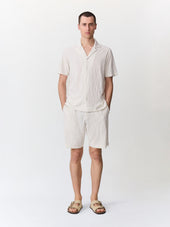 Chemise Manches Courtes Regular En Maille Beige
