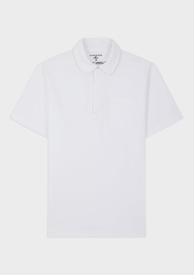 Polo Prodigieux en coton mélangé uni blanc