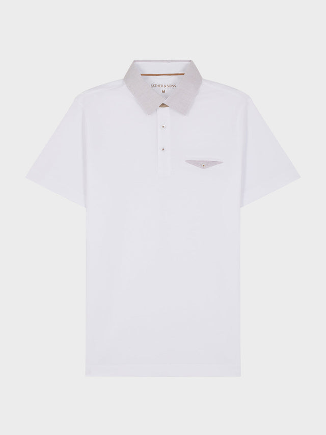 Polo manches courtes Slim en coton uni blanc