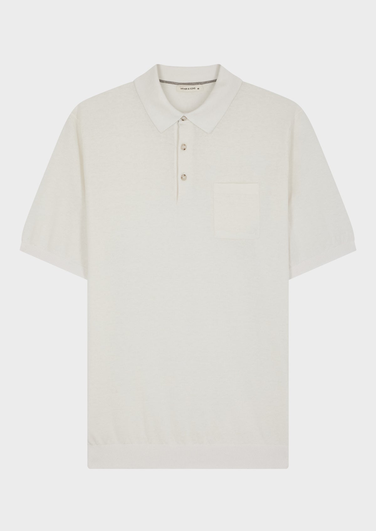 Polo Manches Courtes Slim En Maille Unie Crue