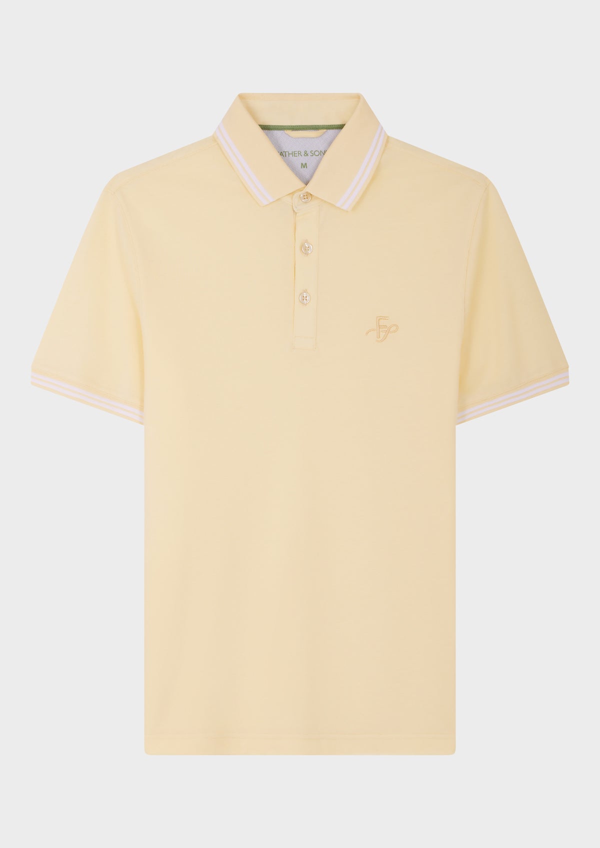 Polo Manches Courtes Slim En Coton Uni Jaune