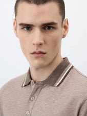 Polo Slim En Coton Marron