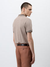 Polo Slim En Coton Marron