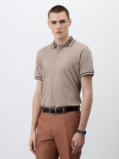 Polo Slim en coton marron