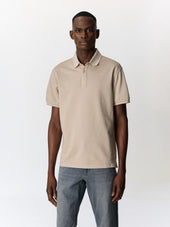 Polo regular en coton marron