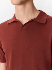 Polo Slim En Maille Coton Et Soie