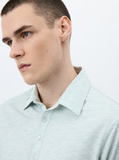 Polo Slim En Coton M Lang Vert D Eau