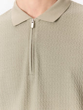 Polo Slim En Coton Vert D Eau