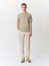 Polo Slim En Coton Vert D Eau
