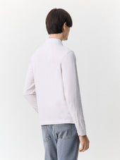 Polo Manches Longues Slim En Coton Beige