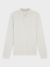 Polo Manches Longues Slim En Coton Beige