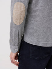 Polo Manches Longues Slim En Coton Gris