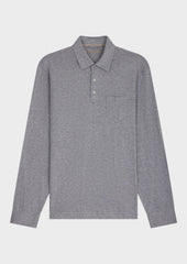 Polo Manches Longues Slim En Coton Gris