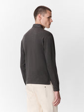 Polo Manches Longues Slim En Coton Kaki