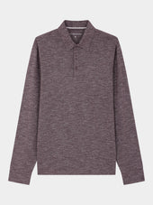 Polo Manches Longues Slim En Coton Bordeaux Chin