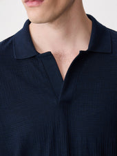 Polo Manches Longues Slim Bleu Marine