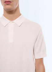 Seed stitch cotton-wool polo