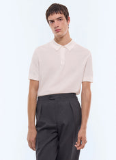 Seed stitch cotton-wool polo