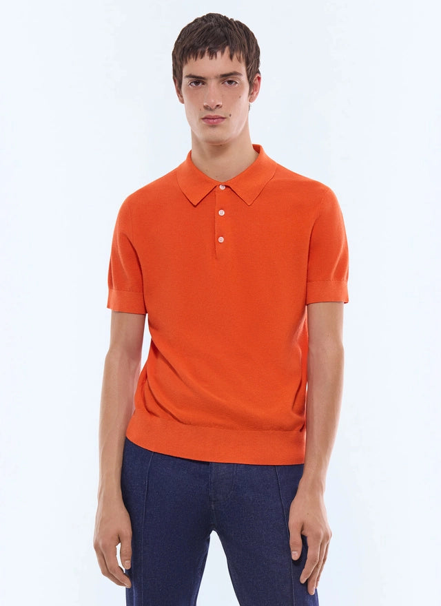 Cotton Cashmere Seed Stitch Polo