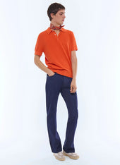Cotton Cashmere Seed Stitch Polo