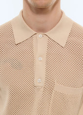 Organic cotton hemstitch knit polo