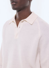Moss stitch certified wool polo