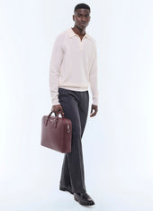 Moss stitch certified wool polo