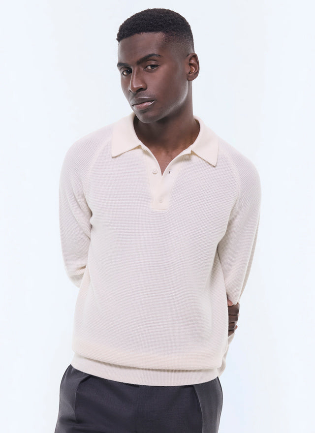 Moss Stitch Certified Wool Polo