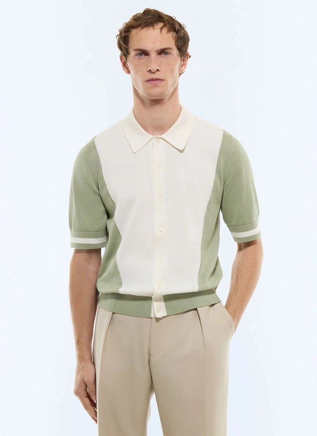 Two Tone Cotton Polo Shirt