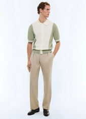 Two-tone cotton polo shirt