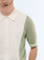 Two-tone cotton polo shirt