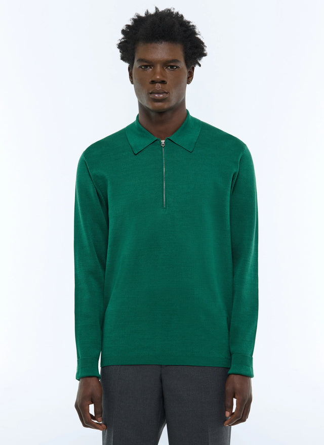 Mercerized cotton knit polo