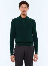 Moss stitch certified wool polo