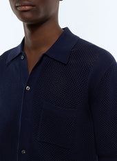 Fine open-knit cotton polo