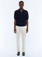 Fine open-knit cotton polo