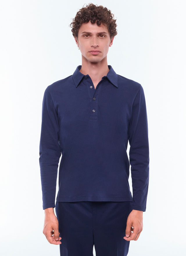 Polo shirt in mercerized cotton jersey