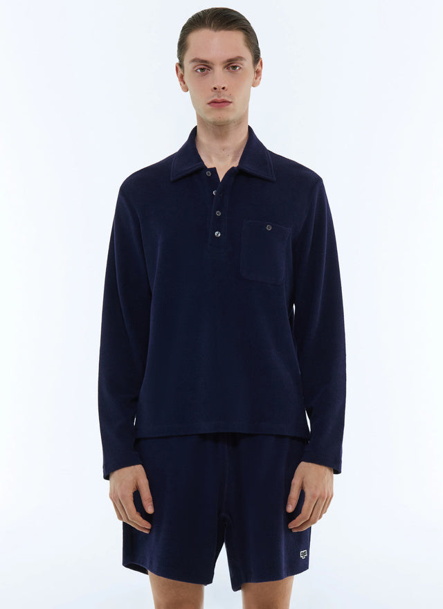 Terry Style Cotton Polo Shirt