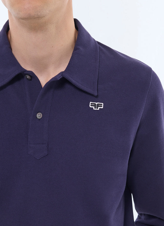 Organic cotton piqué polo sweater