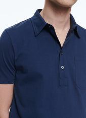 Cotton Jersey Polo Sweater
