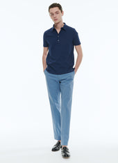 Cotton Jersey Polo Sweater