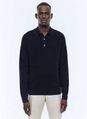 Moss stitch certified wool polo