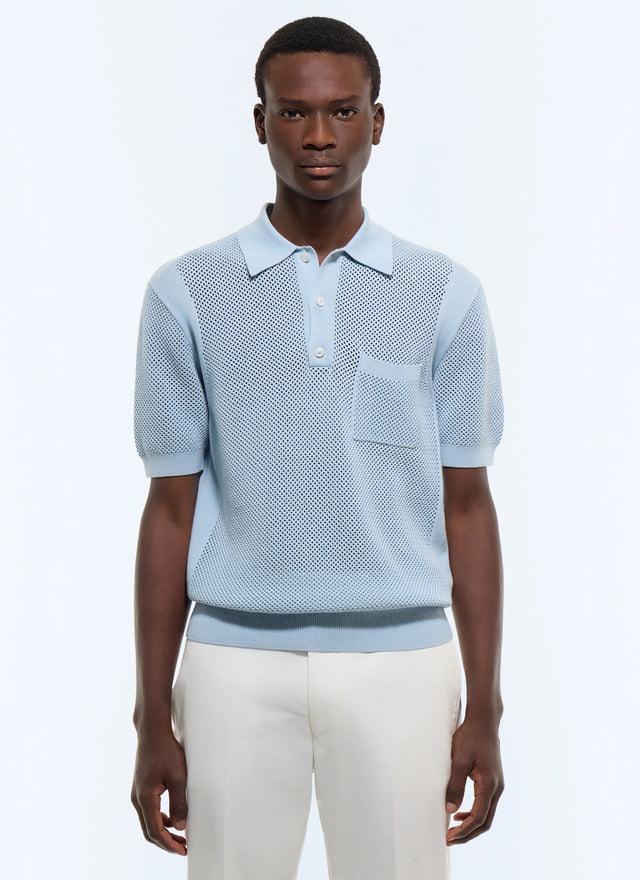 Openwork organic cotton polo