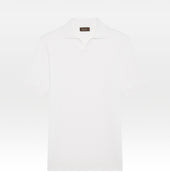 Polo en coton blanc tricoté