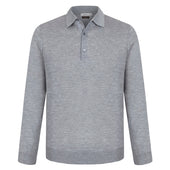 Polo en cachemire & soie gris clair