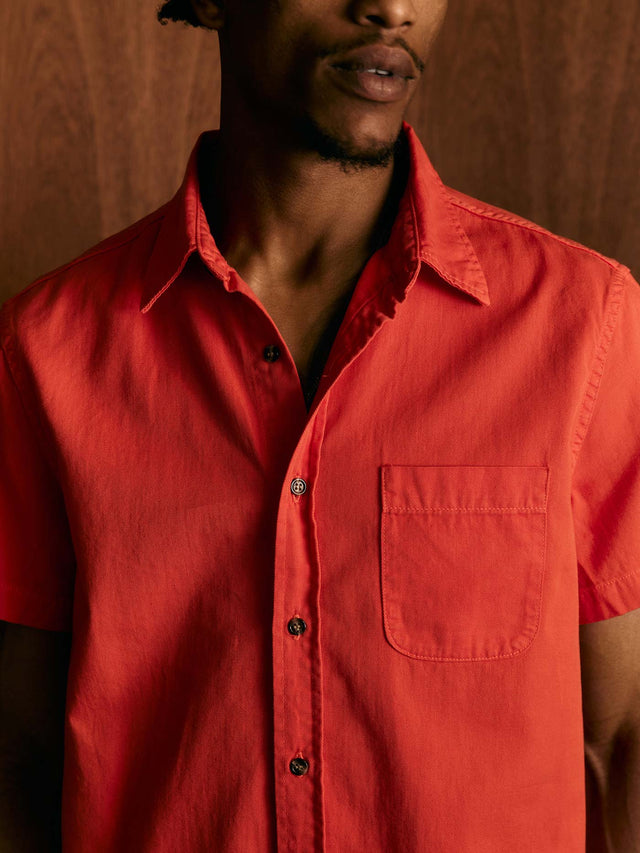 the whisper twill shirt in poppy