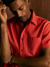 the whisper twill shirt in poppy
