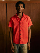 the whisper twill shirt in poppy
